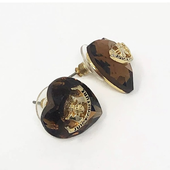 Juicy Couture Jewelry - Juicy Couture Topaz Banner Puffed Heart Earrings